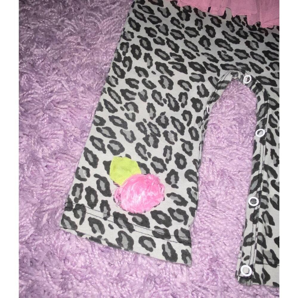24m Peaches 'n Cream Baby Girls Boutique Skirted Leopard Print Tutu Romper - Picture 4 of 5